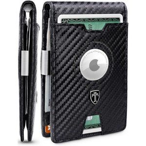 Mens AirTag Wallet with Money Clip Air Tag Wallet Card Holder RFID Blocking